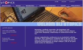 Utopics website in Ordina huisstijl